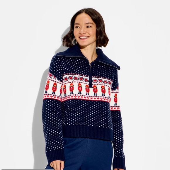 Wild Fable Navy and Red Patterned Jacket - Picture 2 of 3